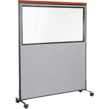60-1/4"W x 76-1/2"H Mobile Deluxe Office Partition Panel with Partial Window