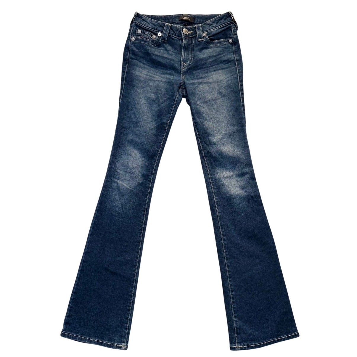 True Religion Jeans Womens Sz 24 Blue Becca Mid Rise Bootcut Denim Dark Wash
