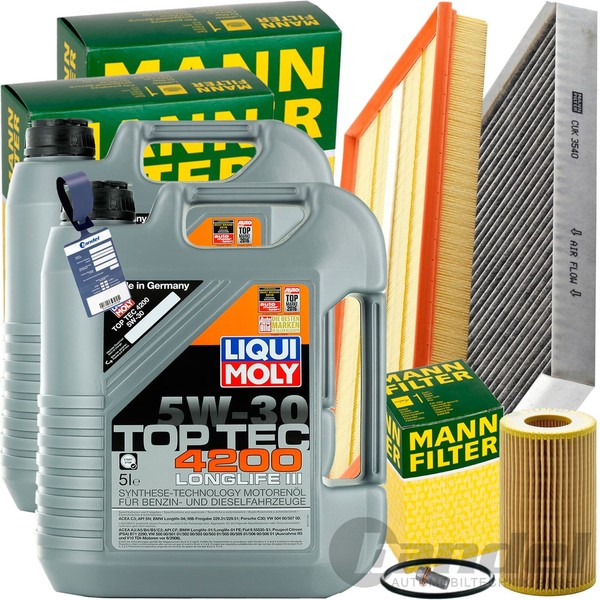Mann INSPEKTIONSPAKET+10L Liqui Moly 5W-30 ÖL Passend FüR Mercedes Vito W639 CDI-image