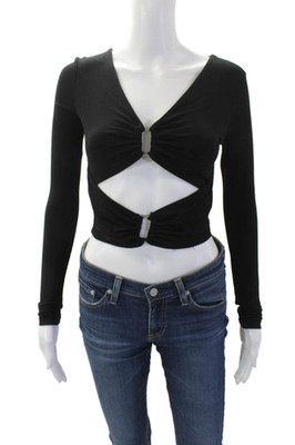 The Kript Womens Cotton Cut Out Top Black Size S