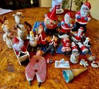 Rare Antique 2 Santa & Snowman Christmas Light Bulb Ornament 1920 Holiday — photo 6