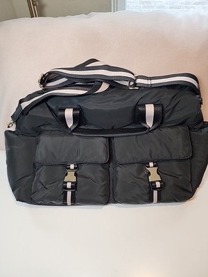 Tommy Bahama Black Duffle Weekender Tote Bag Padded Travel Gym