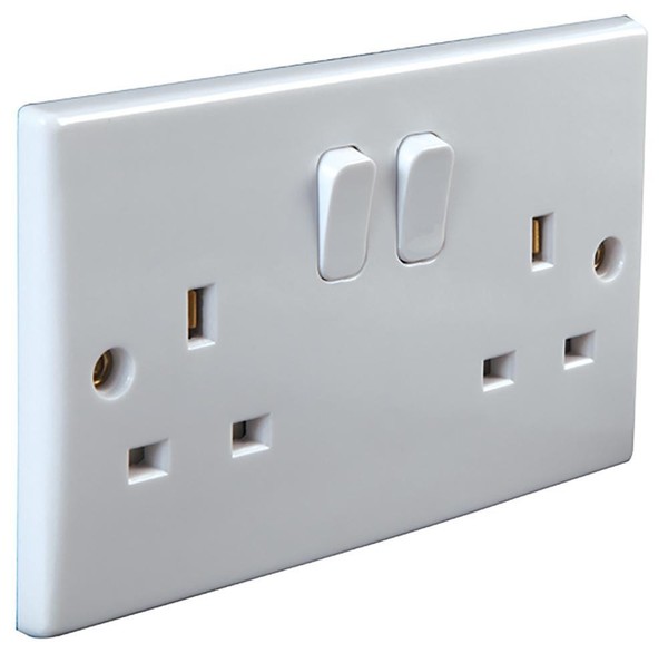 Pro Elec - Schalter 2-Fach Steckdose 13A-image