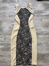 Windsor Cream & Black Lace Fitted Dress Sz Small