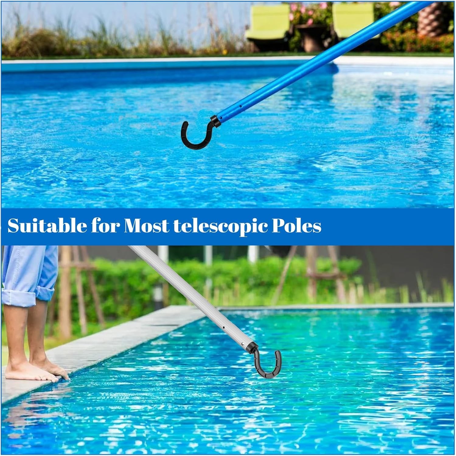Universal Pool Hook, Multifunctional Pool Pole Hooks Accessories for All Robotic