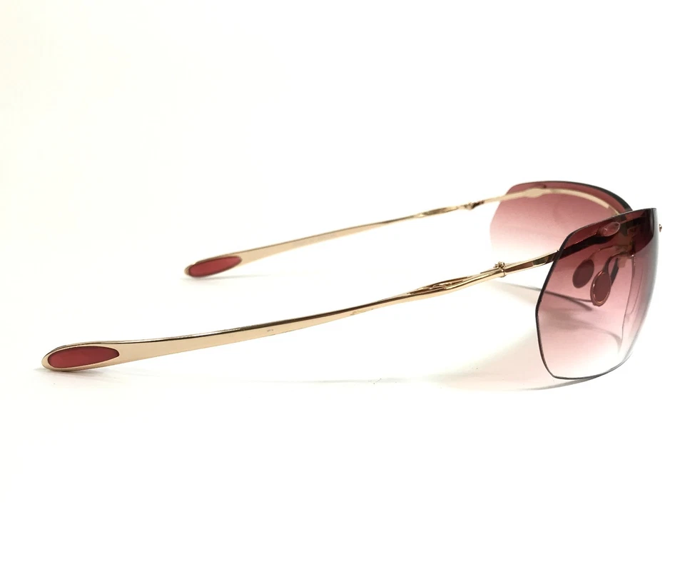 Gafas de sol vintage STUDIO TLT doradas brillantes monturas sin montura con lentes rosa degradado Foto 4 de 4