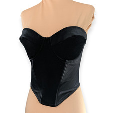 Y2K Victoria's Secret Black Velvet Bustier 34C