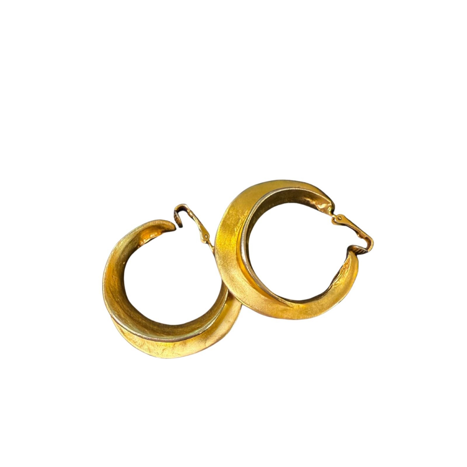 Vintage Kenneth Jay Lane Gold Plated Hoop Clip On… - image 1