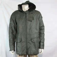 French Military Cold Weather Leather Style jacket Olive Genuine Surplus (3792)