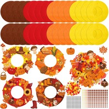 470 Pcs Thanksgiving Craft Kits Fall DIY Wreath Craft Kit Thanksgiving Decora...
