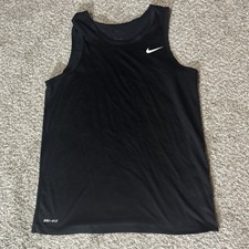 Nike Dri Fit Legend Training Tank Top Mens M Black Swoosh 848952-010
