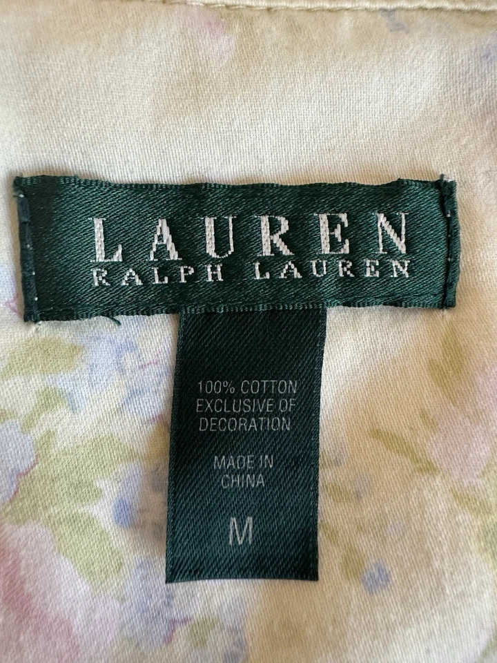 Top de mujer Lauren Ralph Lauren en contraste puño muesca cuello Muesca M amarillo floral Foto 2 de 4