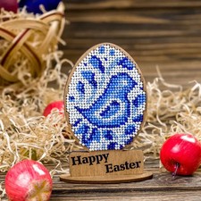 DIY Bead embroidery kit on wood Easter Decoration Craft gift
