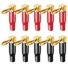 10pcs Right Angle Speaker Plugs 4mm/0.16" 90 Degree Connector Right Angle Ban...