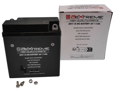 Batterie 2EXTREME 6N11A-BS 6V, 11Ah AGM wartungsfrei kompatibel für BMW R 26 27