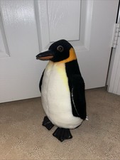 Sea World  Emperor Penguin Plush Stuffed Animal 11" Faux Leather Feet/Bill CLEAN