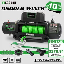 Stegodon Electric Winch 9500lb Synthetic Rope Towing Truck Offroad 4wd Car 12v Stegodon Electric Winch 9500lb Synthetic Rope Towing Truck Offroad 4wd Car 12v