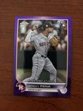 2022 Topps Chrome Update Jeremy Pena Astros Purple Rookie Debut #USC126 Card. rookie card picture