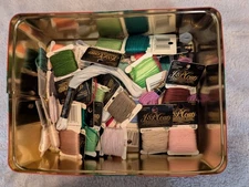 Vintage Lot of 40 J&P Coats Skeins Embroidery Floss Cards New & Used