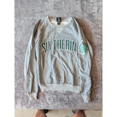 Universal Studios Harry Potter Slytherin Sweatshirt Gray Raw Hem Mens Small