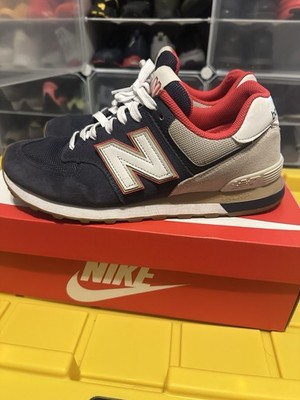 New Balance 574 Men s Low Top Lace-Up Athletic Sneakers Navy/Red/White ML574SKB