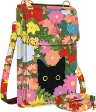 Cute Crossbody Purse Cell Phone Bags for Women - Leather Cellphone Wallet Pur...