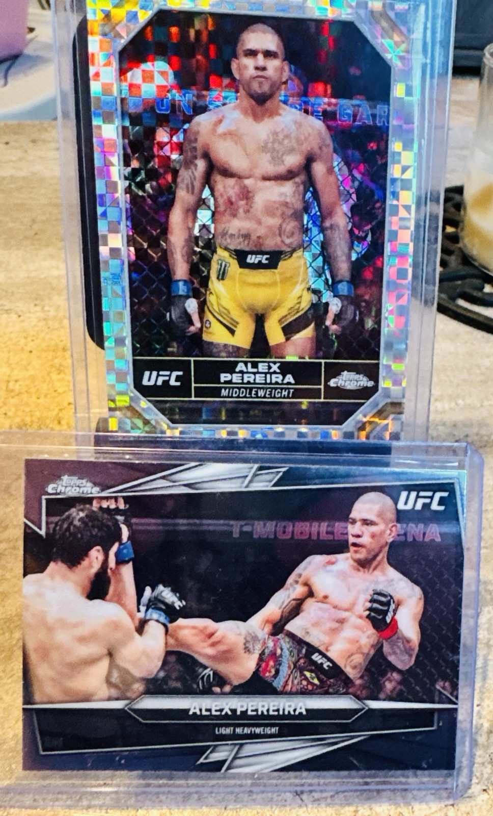 2024 Topps Chrome UFC - Alex Pereira #4 X-Fractor And 2026 Chrome Base