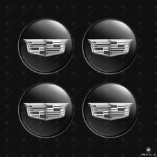 Cadillac Radnabenkappen Aufkleber 4er Set 3D Domed Resin Decal Embleme Logo