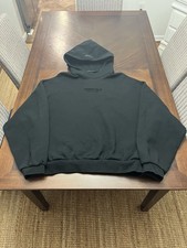 Fear of God Essentials Hoodie M Black Pullover Logo Boxy