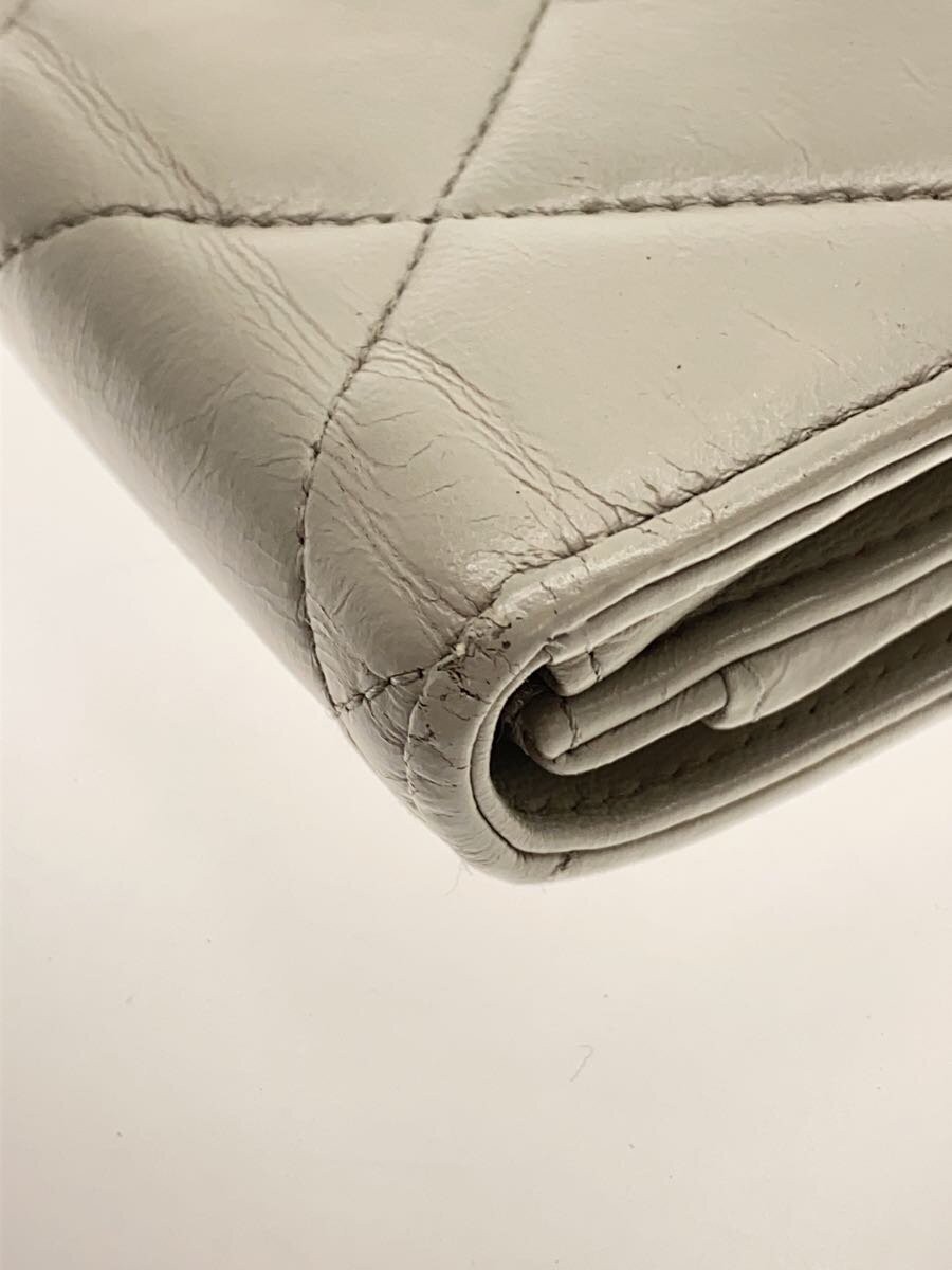 CHANEL Matelasse Caviar Skin Card Case Leather GRY Plain Women's thumbnail 7