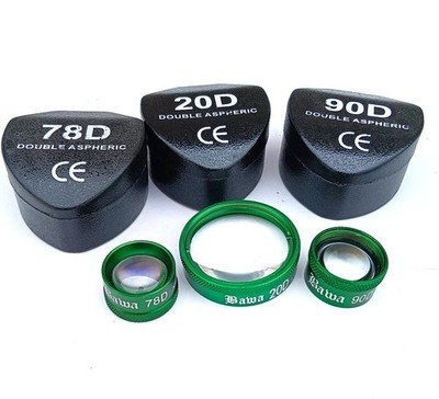 Clear View 20D 90D & 78D Double Aspheric Retina Examination Lens Green Combo