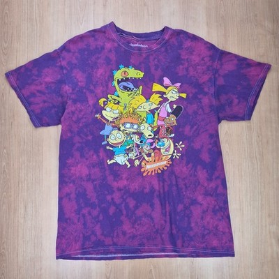Nickelodeon Nicktoons T-Shirt L Unisex Batik Tie-Dye Retro 90er Cartoon Casual