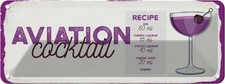 Blechschild 10x27 cm Aviation Cocktail Recipe Deko Geschenk Metall Schild