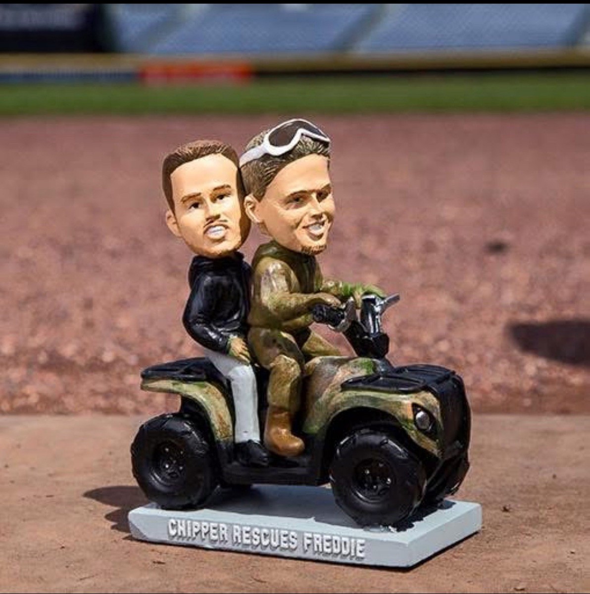 Chipper Jones And Freddie Freeman ATV Rescue Bobblehead Atlanta