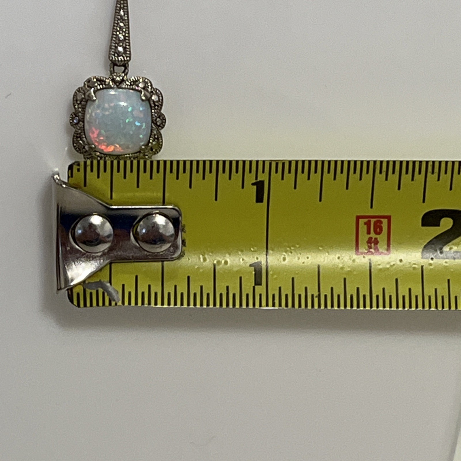 Opal Lab Created Dangle Pendent  925 Silver On St… - image 7