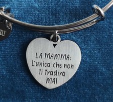 Bracciale Rigido Donna Acciaio Cuore Inciso Mamma Regalo Kulto KK677