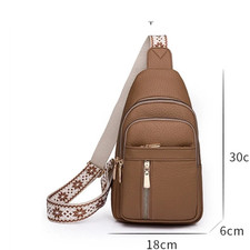 Brown Crossbody Sling Bag Adjustable Strap Multiple Compartments for Men Casual
