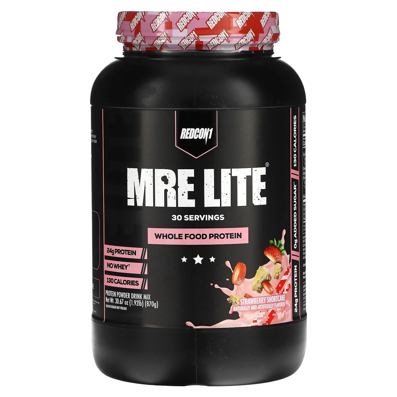 MRE Lite, Цельнопищевой протеин, Клубничный корж, 1,92 фунта (870 г)