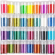 Fine Glitter, 32 Jars, Each 8g GlitterAssorted Set for Color Arts and Craft ,...
