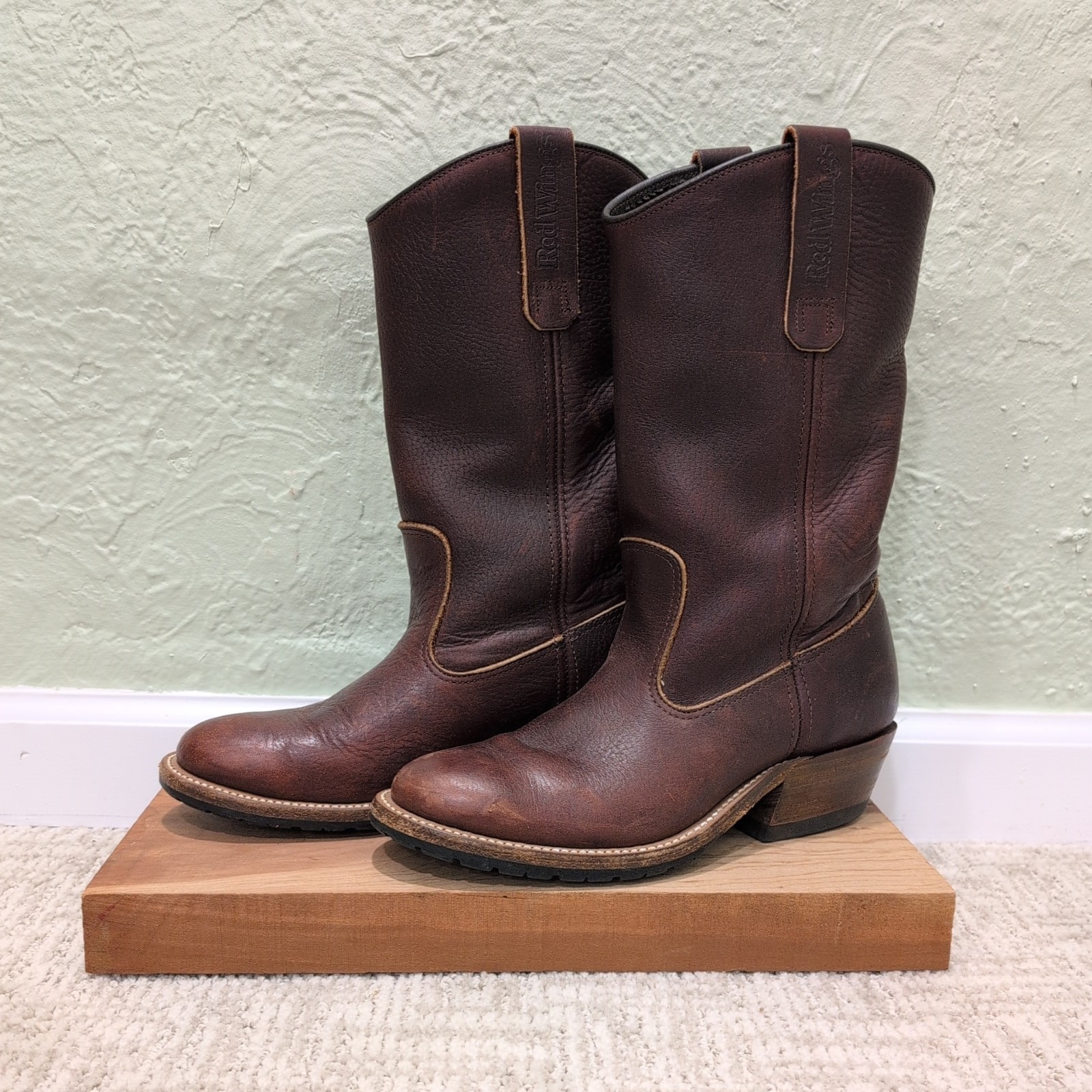 Red Wing Heritage Pecos Boots Womens US Sz 6.5 D Wide Brown Leather Made in USA