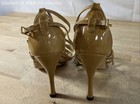 Stuart Weitzman Tan Patent Leather Strappy Sandal Heels Size 7 — photo 5