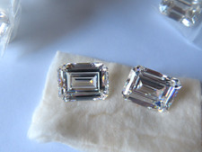 10 Octagon shape Cubic Zirconia's 20x15mm Clear crystal color.