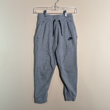 Nike Tech Fleece Joggers Pants Sweatpants Grey Black Kids Youth Small S