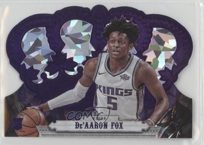 2017-18 Panini Crown Royale Purple Crystal 24/25 De'Aaron Fox #33 Rookie RC 1y8