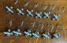 Set of 12 Hot and Cold Faucet Shower Curtain Hooks Metal