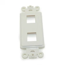 Wallplate: 2 Open Keystone Decora Plate Insert  White