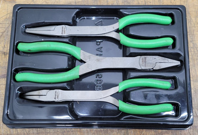 Snap-On PL308CF 3-PC 9  Green Long Nose Plier Set - USED