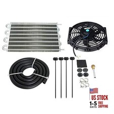 8 Row Tube and Fin Transmission Cooler High 8 Row Cooler w/ 10" cooling fan