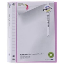 A4 DISPLAY BOOK 40 POCKETS PRESENTATION FOLDER FILE PORTFOLIO BOOKS CLEAR FRONT