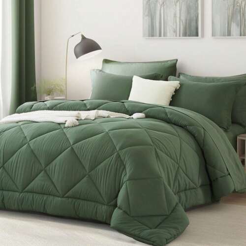 Piece Solid Color Comforter Set,Geometric Pattern Bedding Set,Queen,All-Season - Picture 47 of 123